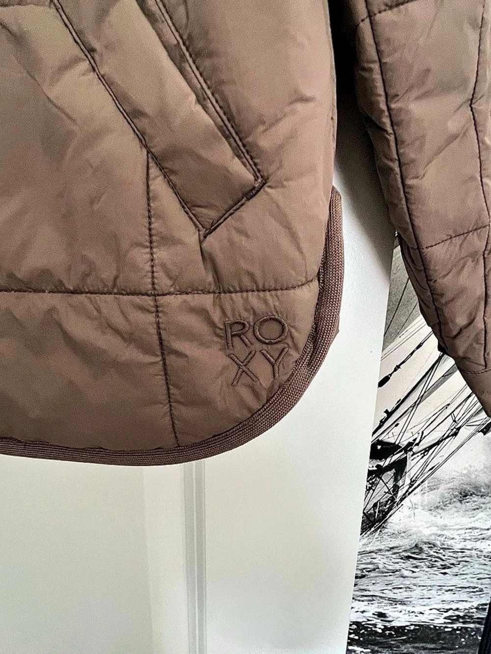 Roxy Quilted Puffer Jacket Brown, size xs-s - Picture 2 of 5